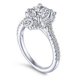 🍁 Plain Romantic Gemstone CZ Thin Wedding Rings for Women, EVGG1586
